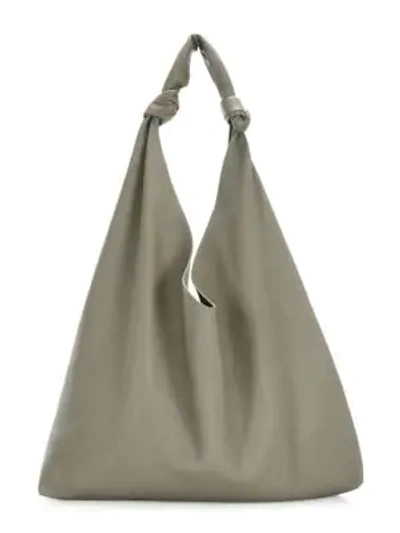 The Row Bindle Double Knot Leather Hobo Bag In Grey