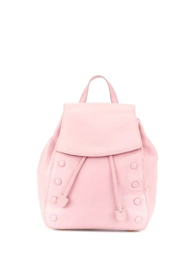 Pre-owned Celine Logo Embossed Backpack In Pink