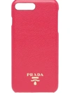 Prada Iphone 7 Plus-hülle Aus Leder - Rosa In Red