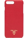 Prada Iphone 7 Plus-hülle Aus Leder - Rot In Blue