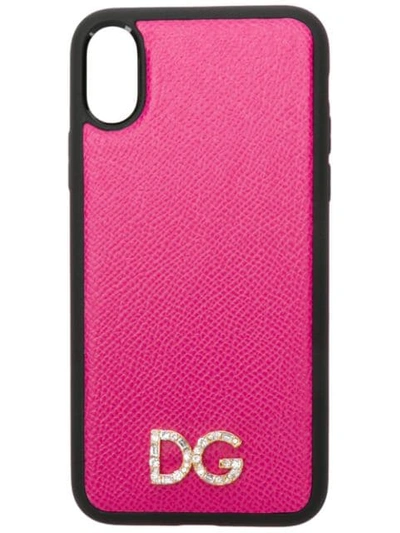 Dolce & Gabbana Logo Plaque Iphone X Case In Pink