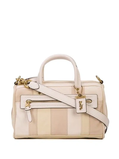 Coach Stripe Panel Shoulder Bag - White