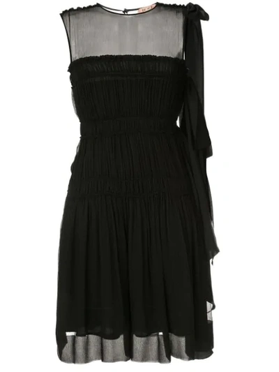 N°21 Smocked Mini Dress In Black