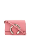 Jimmy Choo Madeline Crystal & Leather Shoulder Bag In Pink