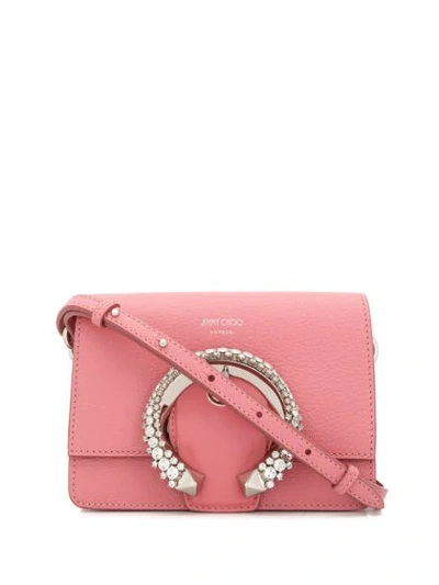 Jimmy Choo Madeline Crystal & Leather Shoulder Bag In Pink