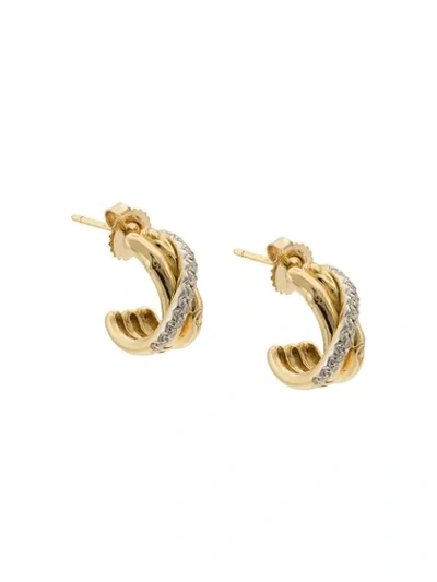 John Hardy 18kt Yellow Gold Small J Hoop Diamond Earrings