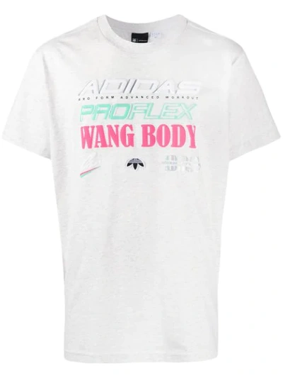 Adidas Originals By Alexander Wang Graphic Print T-shirt In Heather/white/bahpnk