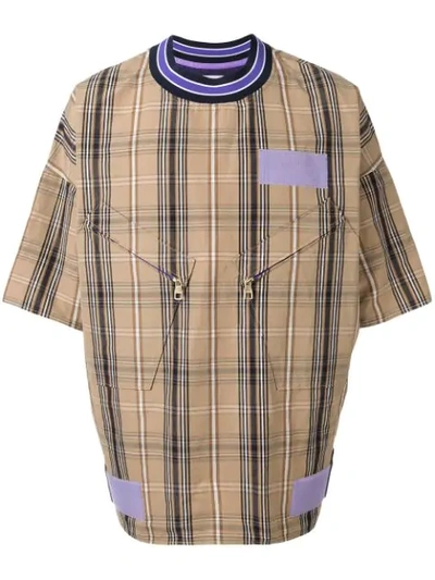 A(lefrude)e Oversized Plaid T-shirt In Brown