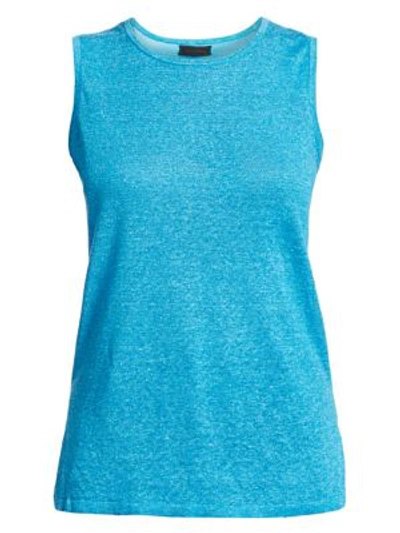 Saks Fifth Avenue Collection Silk Linen Shell In Vivid Turquoise