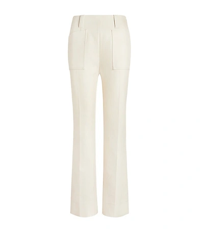 Tory Burch Double Weave Cotton Pant In White