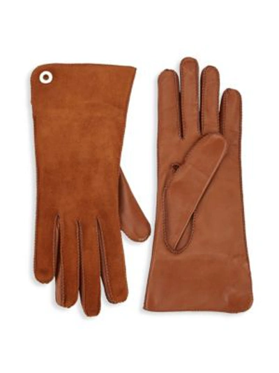 Loro Piana Guanto Jacqueline Leather & Suede Gloves In Cuir