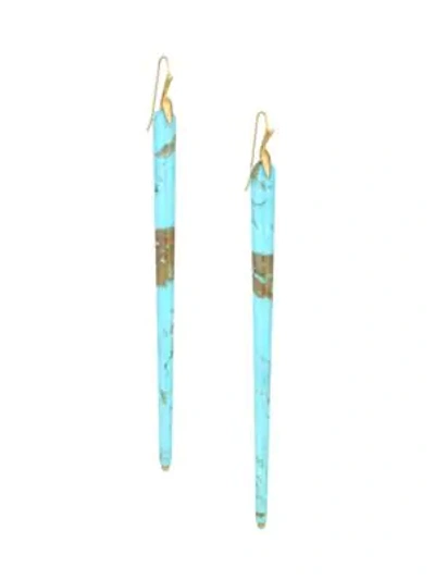 Annette Ferdinandsen Women's Fauna 18k Yellow Gold & Kingman Turquoise Drop Earrings