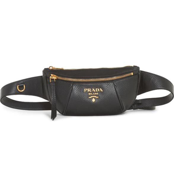 Prada Daino Leather Belt Bag - Black In Nero | ModeSens