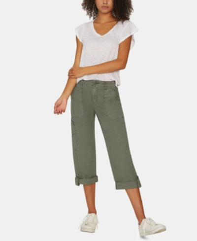 Sanctuary Explorer Patch Pocket Crop Pants In Washed Peace Green