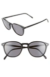 Oliver Peoples Forman L.a. 51mm Polarized Round Sunglasses In Black/ Grey