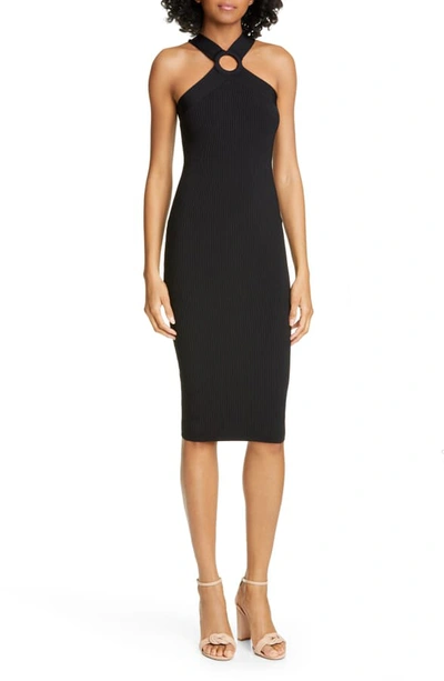 Ted Baker Sionna Ribbed Body-con Sweater Dress In Black