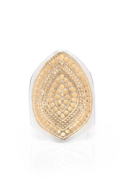 Anna Beck Signature Beaded Marquise Ring In Gold