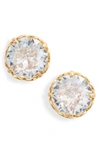Kate Spade That Sparkle Round Stud Earrings In Clear/gold