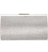 Nina Crystal Frame Clutch In Silver