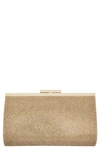 Nina Crystal Frame Clutch In Gold