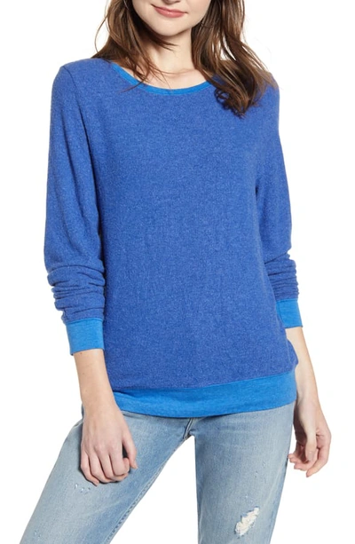 Wildfox Baggy Beach Jumper Pullover In Slate Blue