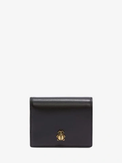Alexander Mcqueen Insect Folded Wallet In Black