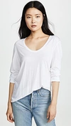 Alexander Wang T Drapey Jersey Long Sleeve Tee With Darting Detail In Off White