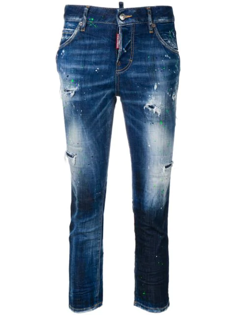 dsquared2 paint splatter skinny jeans