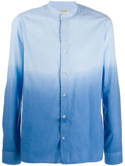 Al Duca D'aosta Ombré Mandarin Collar Shirt In Blue