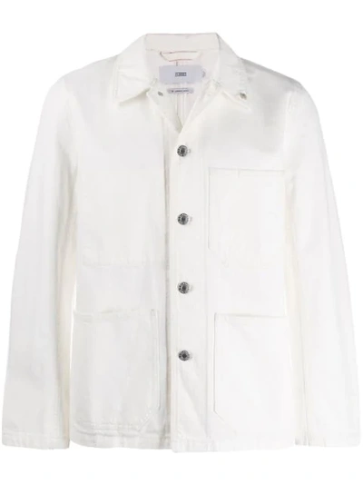 Closed Patch Pocket Chore Jacket In White