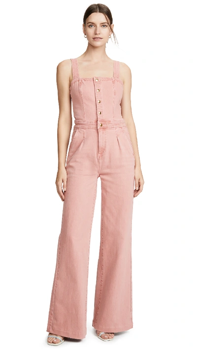 Frame Vintage Sleeveless Denim Jumpsuit In Peony | ModeSens