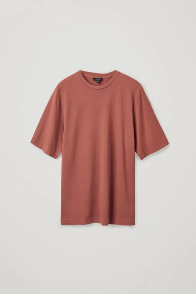 Cos Washed Cotton T-shirt In Red