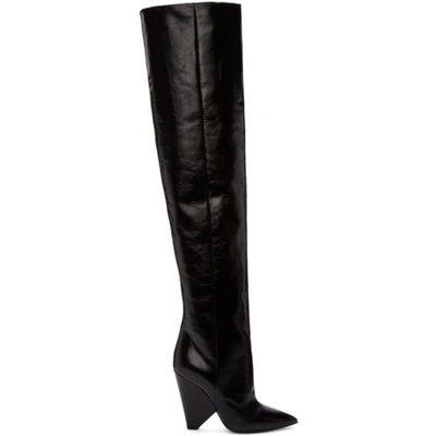 Saint Laurent Niki Over The Knee Boot In Black