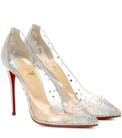 Christian Louboutin Degrastrass 100 Crystal-embellished Pumps In Transparent/silver/metallic