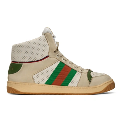Gucci Screener Hike Leather High Top Sneakers In Neutrals