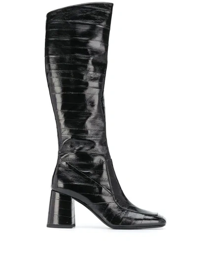 Saint Laurent Block Heel Boots In Black