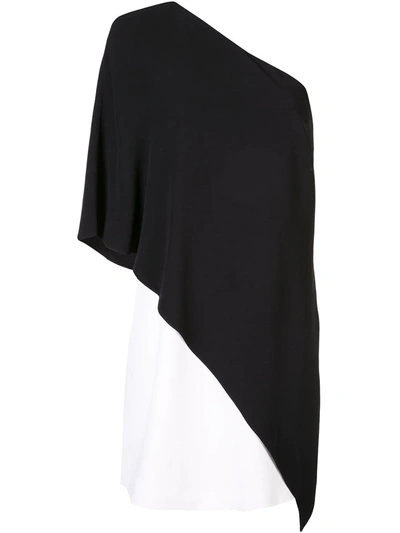 Givenchy Two-tone One-shoulder Cocktail Dress In Black