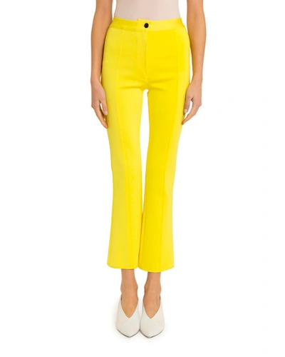 Givenchy Flared Knit Trousers In Bright Yellow