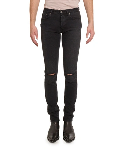 Givenchy Men's Distressed Skinny Stretch-denim Jeans, Black