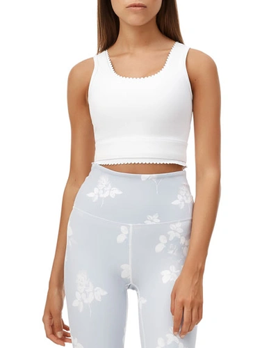 All Fenix Saint Scalloped Sports Bra In White