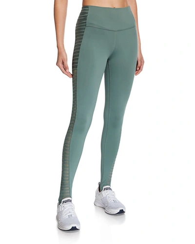Alo Yoga Prism High-waist Active Leggings W/ Foot Bands In Green