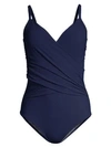 Gottex Swim Ruched One-piece Swimsuit In Navy