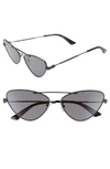 Mcq By Alexander Mcqueen Mcq Alexander Mcqueen Women's Cat Eye Sunglasses, 59mm In Black/ Grey