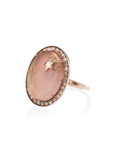 Andrea Fohrman Pink And Rose Gold Zenith Quartz Diamond Ring