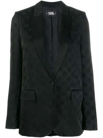 Karl Lagerfeld Karl Dots Tailored Blazer In Black
