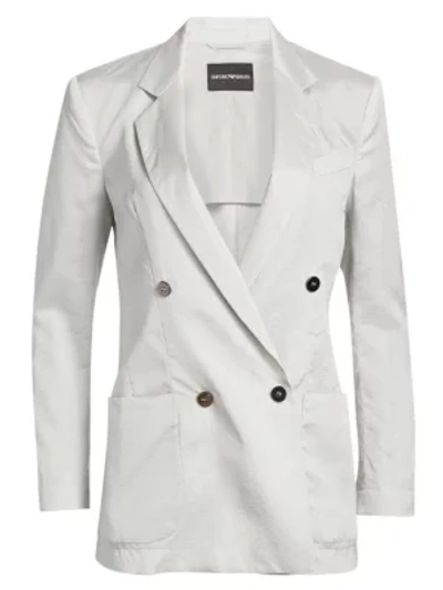 Armani Collezioni Emporio Armani Oversized Double-breasted Blazer In Ice