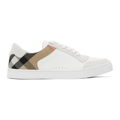 Burberry White New Reeth Sneakers In Neutrals