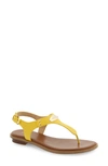Michael Michael Kors 'plate' Sandal In Yellow Saffiano Leather