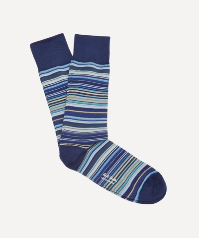 Paul Smith Multi Stripe Socks In Blue
