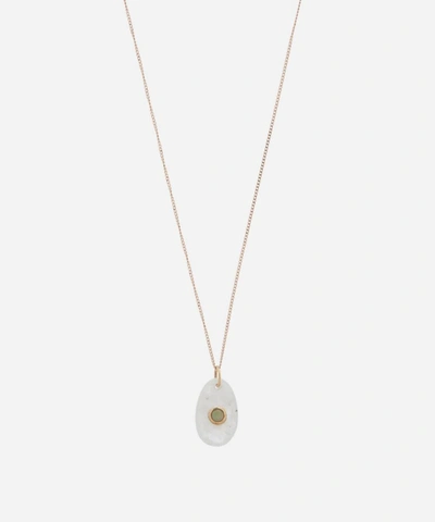 Pascale Monvoisin 14ct Rose Gold Orso N 1 Moonstone And Diamond Pendant Necklace